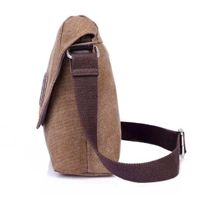 Aktentasche Schul Im Vintage-Stil mit Schultergurt aus Canvas