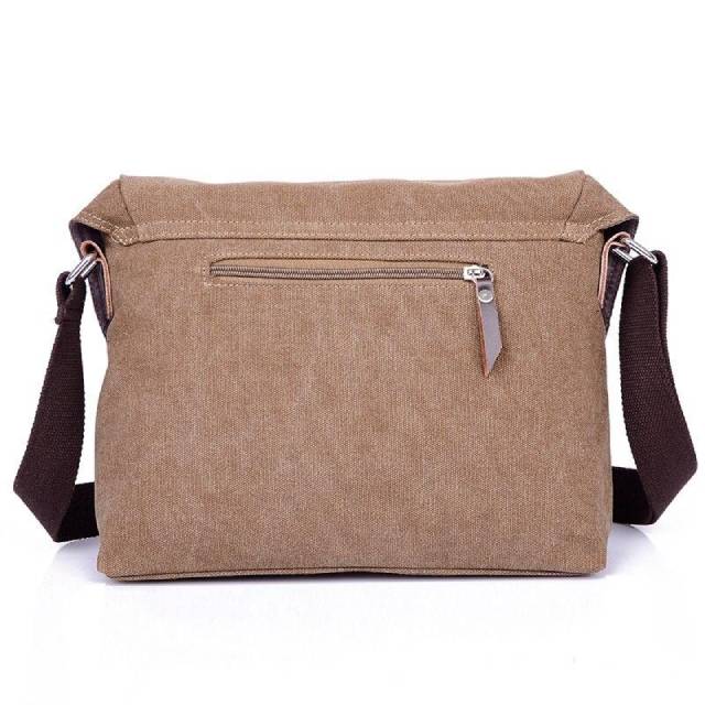 Aktentasche Schul Im Vintage-Stil mit Schultergurt aus Canvas