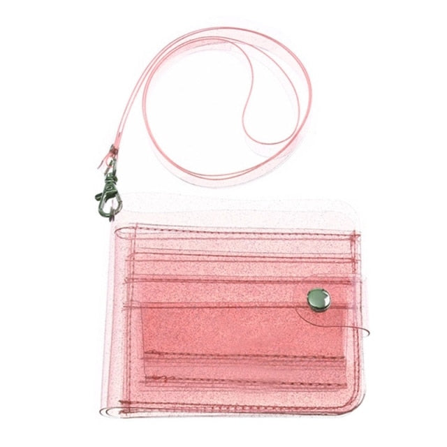 Geldbeutel Transparent mit Knopf