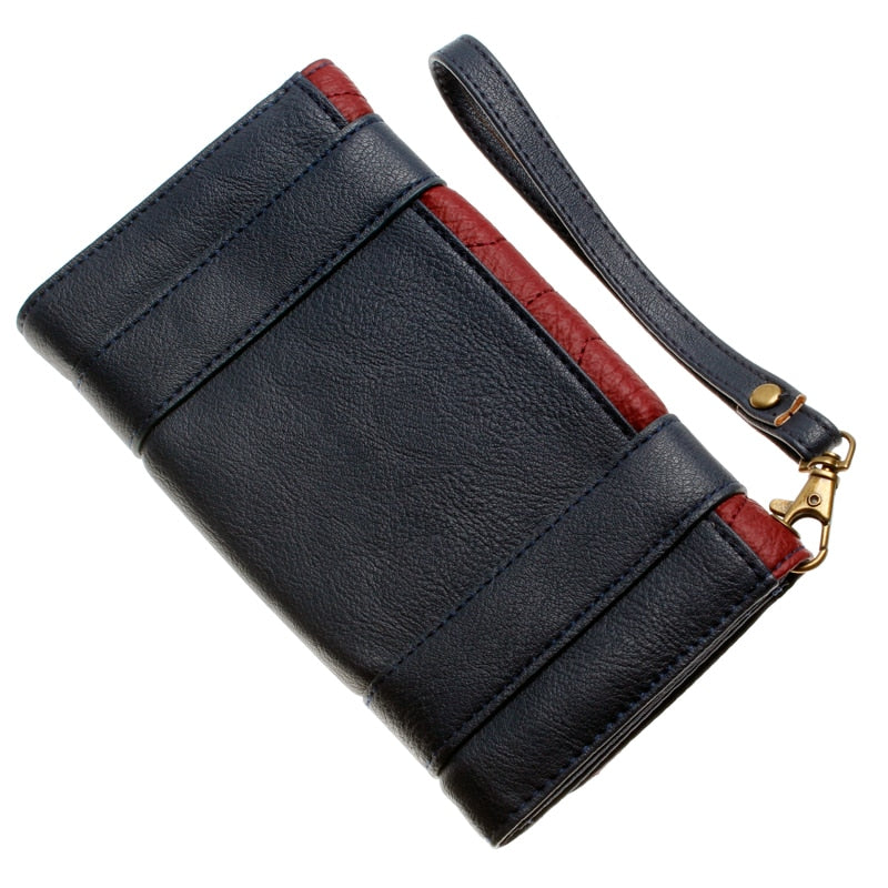 Geldbörse Retro aus Leder mit Drei Klappen