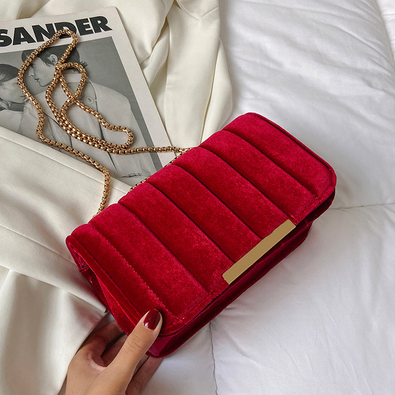 Handtasche Luxus aus Velourslederleder mit Klappe