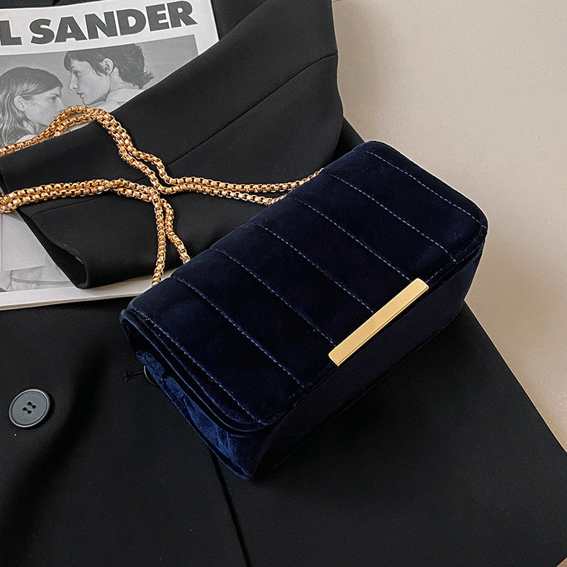 Handtasche Luxus aus Velourslederleder mit Klappe
