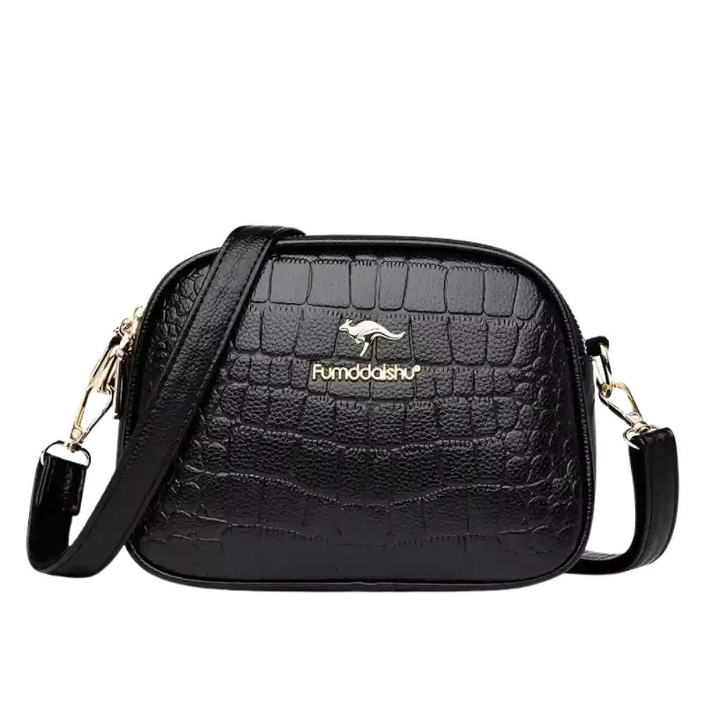 Handtasche rund mit Schulter aus Krokodil-Optik