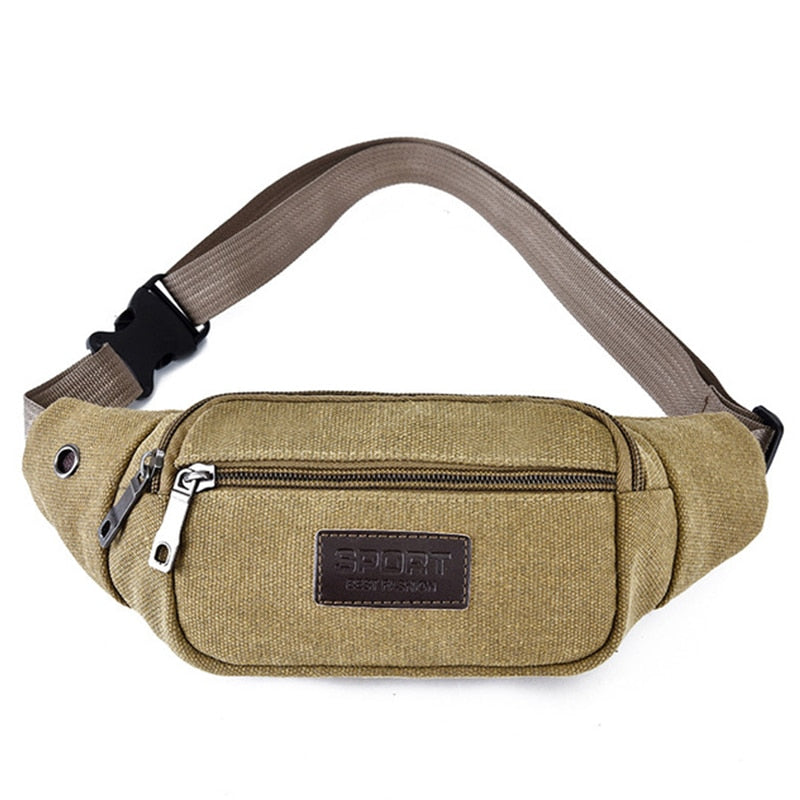 Umhängetasche mit Gürtel im Vintage-Stil aus Canvas Unisex